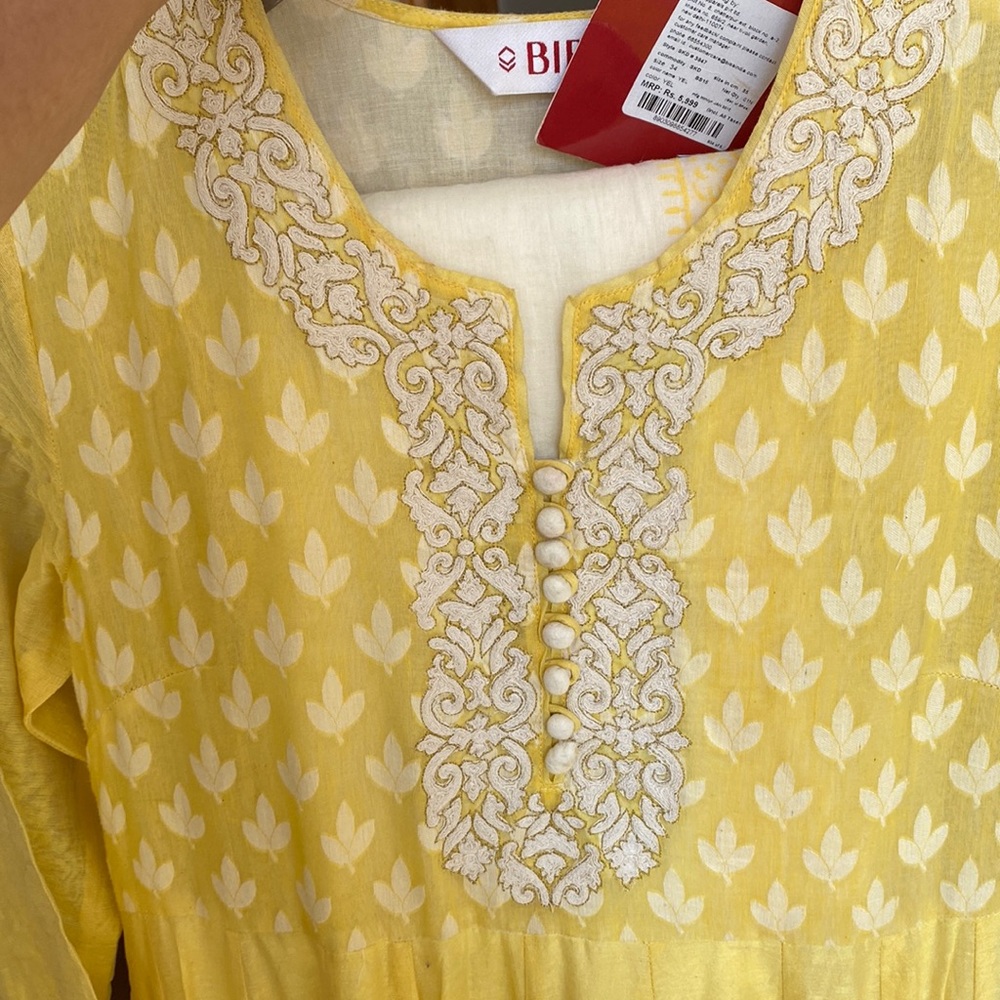 Churidar kurta in yellow